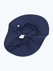 1pc Kids Drawstring Design Sun Protection Bucket Hat