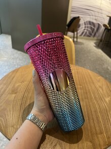 Large Capacity Double-Layer Plastic Durian Shaped Straw Cup With Electroplating Process Water Bottle - Multicolor - View 3