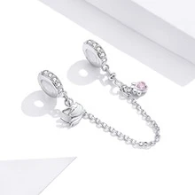 WOSTU 1pc Silver 925 Jewelry Kitty Cat Chain Charm Fit For Original 3mm Snake Bracelet & Bangle Fine Jewelry Making - Silver - View 8