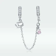 WOSTU 1pc Silver 925 Jewelry Kitty Cat Chain Charm Fit For Original 3mm Snake Bracelet & Bangle Fine Jewelry Making - Silver - View 9