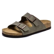 Fashion Grey Sandals For Women, Minimalist Buckle Decor Footbed Sandals - Grey - View 2