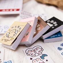 1冊/50張卡通圖案貼紙書，可愛文具剪貼簿貼花 - 彩色 - 查看 1