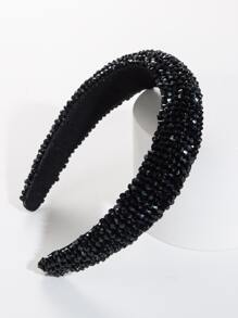 Băng đô cài tóc đính pha lê nhân tạo trang trí tiệc, băng đô cài tóc, phụ kiện tóc, băng đô màu đen. - màu đen - Xem 3