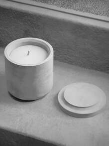 Diy Round Smooth Cup With Lid Storage Tube Silicone Mold For Handmade Candle Holder, Aromatherapy Candle, Gypsum Craft - White - View 7