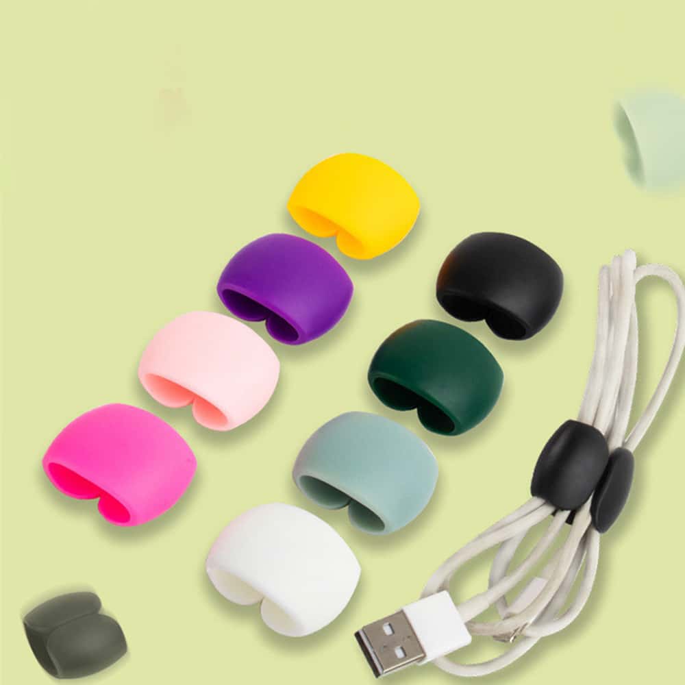 5pcs Random Color Cable Management Holder, Travel Cable Organizer, Cable Winder, Cable Tidy Clips, Multifunctional Cable Wrap - Multicolor - View 1
