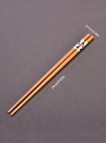 1 支白色印花竹筷子碳化竹筷子圣诞礼物