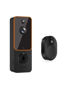 Doorbell Camera Wireless Smart Video Doorbell Wireless With Chime, AI Smart Human Detection, 2-Way Audio, HD Live Image, Night Vision, Cloud Storage, 2.4G WiFi, 100% Wire-Free, Battery Powered - Orange - View 9