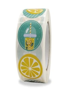 TYFYO 500入组/卷1英尺黃色檸檬形謝謝貼紙適用於信封密封,手工,禮品包裝,貼標籤,孩子們玩具和甜品裝飾用品 - 黃色 - 查看 4