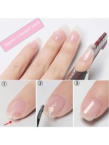 FULL BEAUTY 5 Ml De Gel De Reparación De Fibras Para Uñas, Gel De Esmalte De Uñas De Seda De Fibra De Vidrio Con Remojo Para Extensión Acrílica, Para Construir Y Prolongar La Protección De Las Uñas - transparente - Ver 7