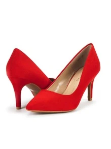 Women High Stiletto Heels Closed Pointed Toe Dress Pumps Shoes For Wedding Work Office Business, 3 Inches - Đỏ - Xem 5
