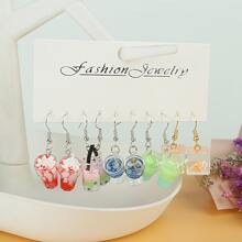 5對彩色可愛怪異有趣女士耳環獨特時髦酷瓶耳環有趣美學吊墜耳環適合青少年女孩 - 彩色 - 查看 1