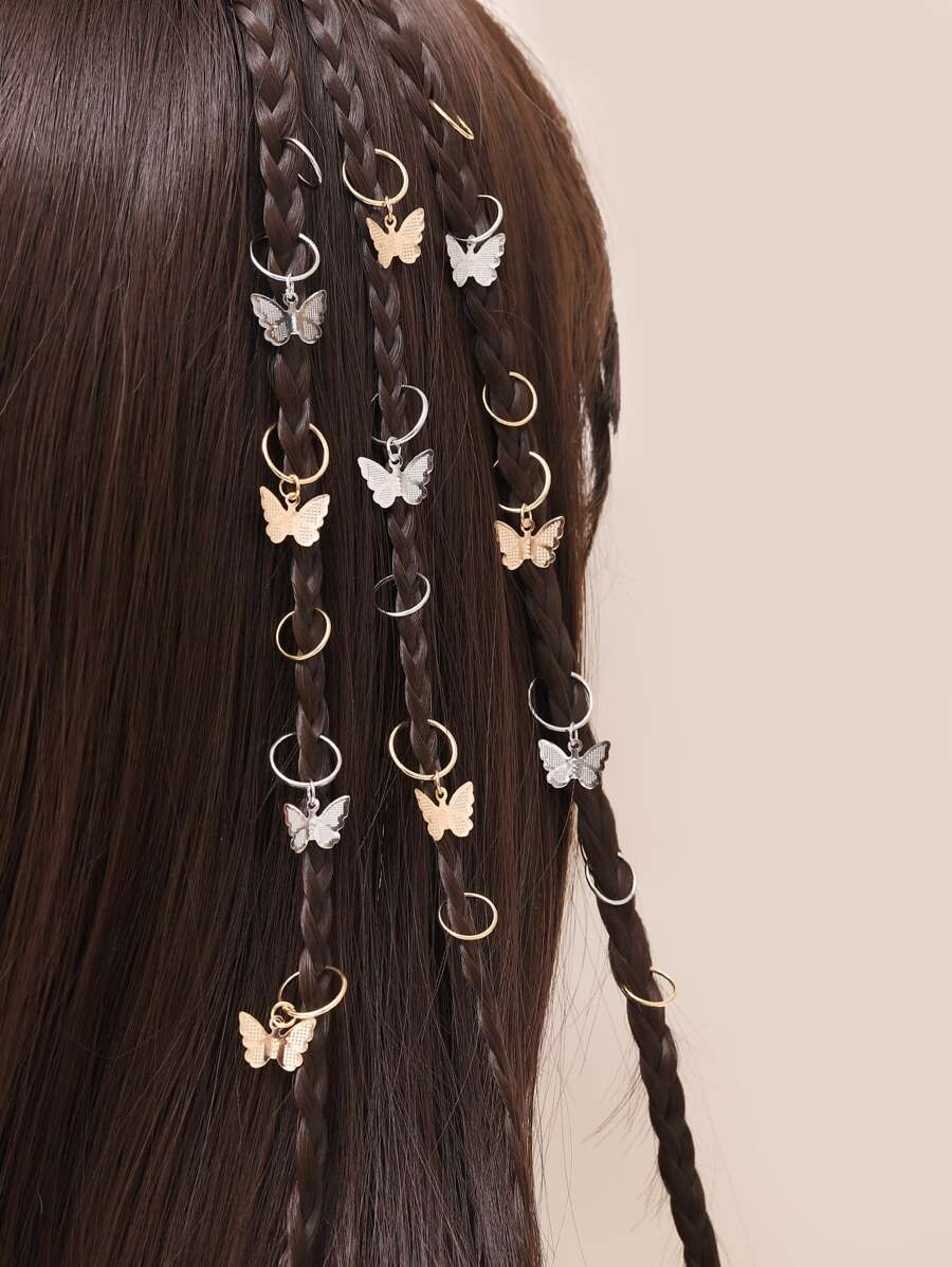 20 chiếc vòng tóc quyến rũ hình bướm - Nhiều màu - Xem 1