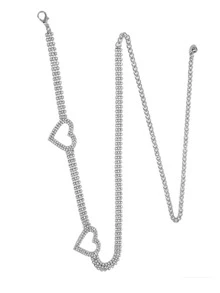 1pc New Women's Belt With Rhinestone Decoration, Heart-shaped Buckle & Versatile Style - Perfect Match For Dress