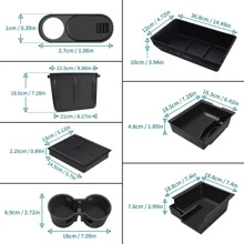 7pcs Car Storage Box Compatible With Tesla Model 3/Y - Black - View 4