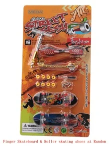 Plastikowe zabawki do jazdy na deskorolce z hulajnogą/rolkami/butami Inc. Narzędzia Zestawy do jazdy na deskorolce dla dzieci, gadżety dla nastolatków, ochraniacze na deskorolkę, deskorolkarz - Pomarańczowy - Zobacz 1