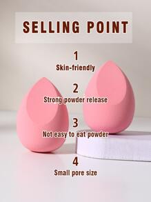2pcs Makeup Sponges, Suitable For Cream And Powder Concealers, Loose Powder And Other Cosmetics Application - Multicolor - View 2