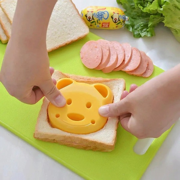 1 Peça Em Forma De Urso Cortador De Sanduíche Pão Brinde Bolso Molde Cartoon Estilo Molde De Bola De Arroz Para Caixa Bento