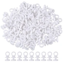100pcs/pack 9mm Curtain Track Glider Hooks Effortless Gliding Curtain Rail Slider Hooks Rollers Runner Wheel Rollers Hooks for Window Door Shower Curtain - White - View 1