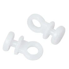 100pcs/pack 9mm Curtain Track Glider Hooks Effortless Gliding Curtain Rail Slider Hooks Rollers Runner Wheel Rollers Hooks for Window Door Shower Curtain - White - View 3