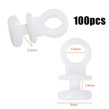 100pcs/pack 9mm Curtain Track Glider Hooks Effortless Gliding Curtain Rail Slider Hooks Rollers Runner Wheel Rollers Hooks for Window Door Shower Curtain - White - View 2