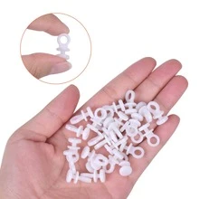 100pcs/pack 9mm Curtain Track Glider Hooks Effortless Gliding Curtain Rail Slider Hooks Rollers Runner Wheel Rollers Hooks for Window Door Shower Curtain - White - View 5