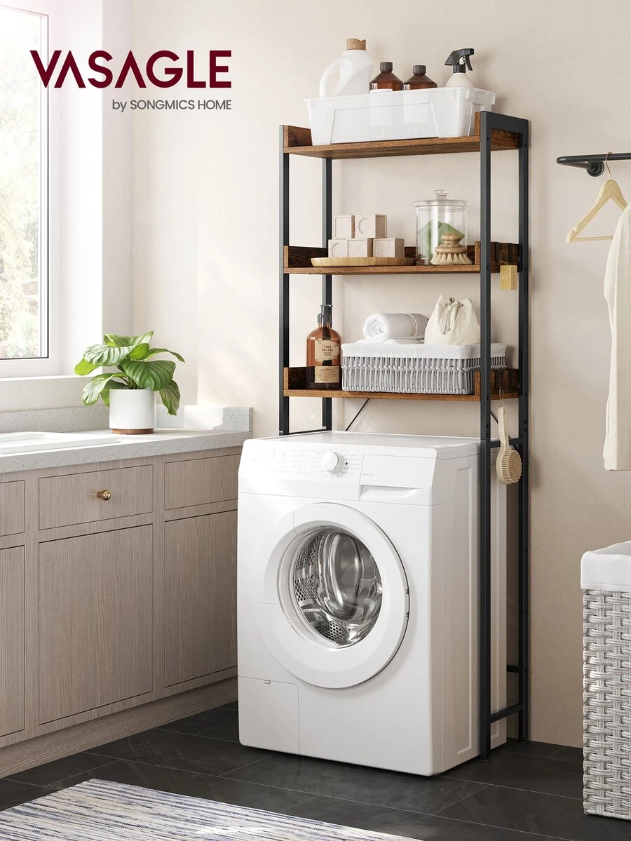 VASAGLE Over The Toilet Storage, 3Tier Bathroom Storage Shelf, Over