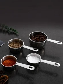4pcs Thép không gỉ Đo lường Cốc & Thìa Bộ Đối với Nấu ăn trong bếp & Làm bánh , Có thể xếp chồng lên nhau Thiết kế - Bạc - Xem 6