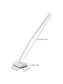1 Phòng Tắm Tay Cầm Dài Bọt Biển Bàn Chải Cọ Rửa Tường, Ngói, Bàn Chải Sàn Với 3 Đầu Bọt Biển - trắng - Xem 2