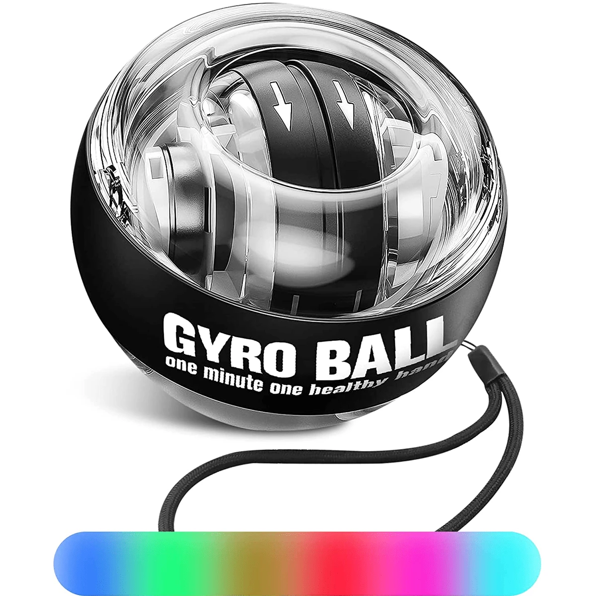 Wrist Gyro Ball, Forearm Exerciser Gyro Ball, Hand Enhancer, Forearm Exercise, Used, To Strengthen Arms, Fingers, Wrist Bones And Muscles (Color Will Change) - Black - View 1