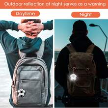 9pcs Children's Reflector Pendant, Football Reflectors for Children, Safety Reflector Pendant, Reflector Pendant for School Bag, Backpack, Pram, Clothing, Pet - Multicolor - View 3