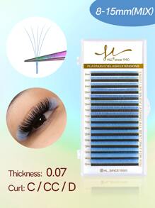 Individual Lashes Colorful Eyelash Red Blue Purple Yellow White Green Pink Minimalist Modern Daily Faux Mink Eyelashes Long Lasting Eyelashes 0.07 MM C CC D Curl 16 Rows 8-15MM For Women For Professionals - Baby Blue - View 1