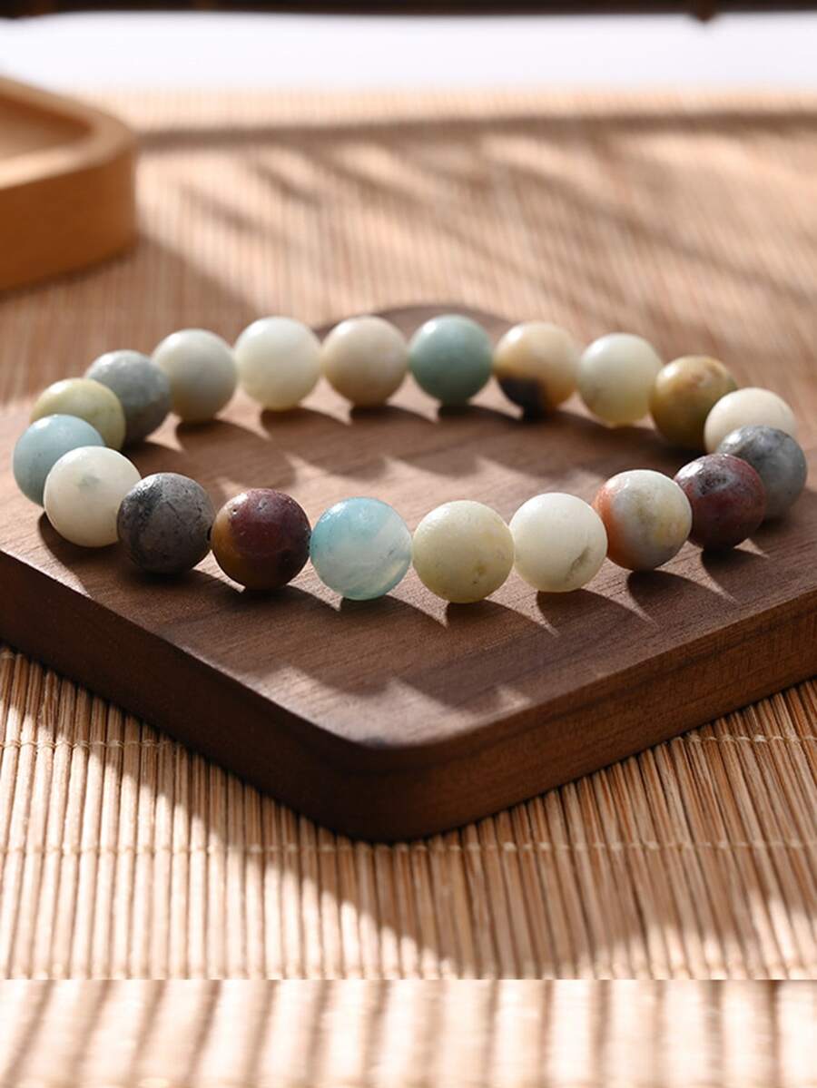 1 Phong Cách Bohemian Vòng Tay Đính Hạt Đá Tự Nhiên, Đồng Màu, Với Tùy Chọn Hạt 8Mm Hoặc 10Mm, Unisex, Thích Hợp Cho Cặp Đôi - Nhiều màu - Xem 1