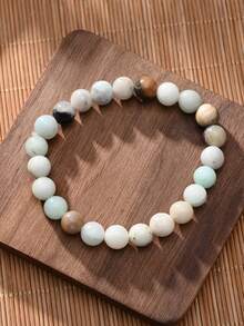 1 Phong Cách Bohemian Vòng Tay Đính Hạt Đá Tự Nhiên, Đồng Màu, Với Tùy Chọn Hạt 8Mm Hoặc 10Mm, Unisex, Thích Hợp Cho Cặp Đôi - Nhiều màu - Xem 4