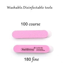 NailSunshine 10支装 100/180目指甲锉，美甲用品，美甲工具，美甲艺术工具，返校季，指甲，美甲贴片工具 - 粉色 - 查看 6