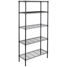 5-Layer Plastic Coated Iron Shelf in Black for Home or Office - 黑色 - 查看 1