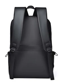 Black Functional Backpack Zip Front Minimalist School Backpack Laptop Backpack Large Backpack Casual Backpack Laptop Backpack For Travel Commute Lightweight Summer School Bag Freshman Holiday Computer Backpack Black Bag Hiking Student Back To School Beach Bag Valentine Gifts Laptop Case The Sporty Life Summer Bag Springbreak Bag Pack Backpacks Travel Must Haves Large Bag School Supplies Work Backpack Laptop Bag For Men Large Capacity Bag Travel Bags Office Bag - Black - View 4