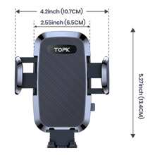 TOPK D36-S 汽车手机支架，[升级支持功能] 金属挂钩手机支架，适用于汽车通风口，兼容所有手机 - 黑色 - 查看 6
