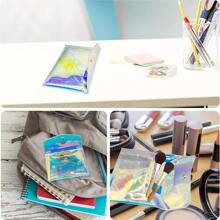 1入組鐳射化妝包,便攜透明彩虹色化妝包小化妝包適用於錢包,鐳射筆袋透明零錢包洗漱用品收納手提包包適合旅行女士女孩 - 彩色 - 查看 7