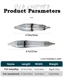 1個藍色閃爍漁燈夜間垂釣集魚led燈防水深海聚光燈(不含電池)12cm/17cm(4.72in/6.7in) - 藍色 - 查看 3