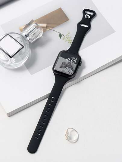 Solid Silicone Watchband Compatible With Apple Watch