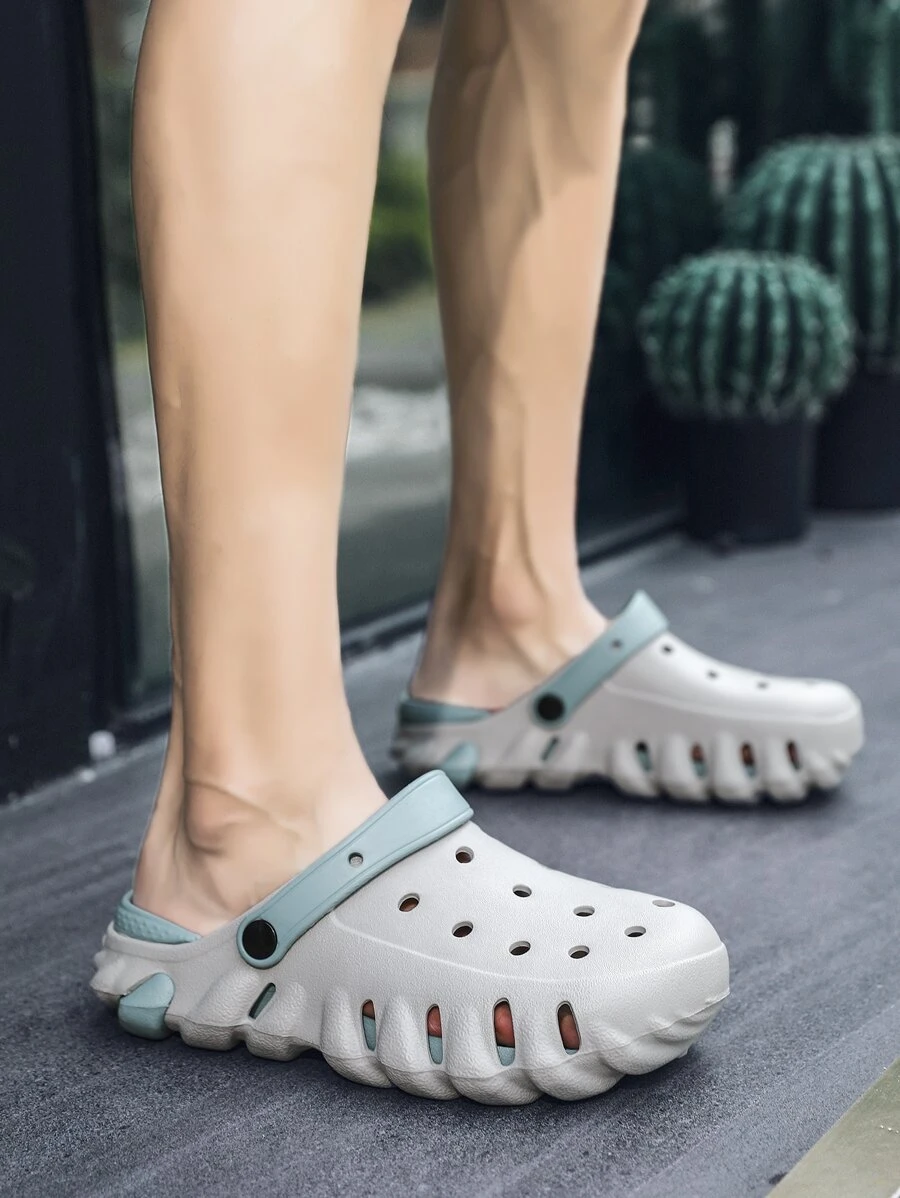 Dép xỏ ngón chống trơn trượt thoáng khí cho nam và nữ cho mùa xuân và mùa hè, có đế phẳng và dày và mũi tròn, dành cho thông thường, đường phố, cổ điển, thời trang, trong nhà, ngoài trời, hàng ngày, đi lại, hoạt động ngoài trời, dành cho sinh viên Và nhân viên văn phòng, thích hợp cho mọi mùa, làm bằng chất liệu EVA, cỡ lớn, giày công sở, giày đôi nửa trơn, giày Ken (Phong cách này chạy một cỡ lớn) - Xám - Xem 1
