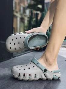 Dép xỏ ngón chống trơn trượt thoáng khí cho nam và nữ cho mùa xuân và mùa hè, có đế phẳng và dày và mũi tròn, dành cho thông thường, đường phố, cổ điển, thời trang, trong nhà, ngoài trời, hàng ngày, đi lại, hoạt động ngoài trời, dành cho sinh viên Và nhân viên văn phòng, thích hợp cho mọi mùa, làm bằng chất liệu EVA, cỡ lớn, giày công sở, giày đôi nửa trơn, giày Ken (Phong cách này chạy một cỡ lớn) - Xám - Xem 4