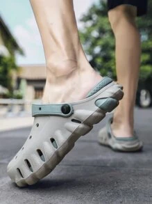 Dép xỏ ngón chống trơn trượt thoáng khí cho nam và nữ cho mùa xuân và mùa hè, có đế phẳng và dày và mũi tròn, dành cho thông thường, đường phố, cổ điển, thời trang, trong nhà, ngoài trời, hàng ngày, đi lại, hoạt động ngoài trời, dành cho sinh viên Và nhân viên văn phòng, thích hợp cho mọi mùa, làm bằng chất liệu EVA, cỡ lớn, giày công sở, giày đôi nửa trơn, giày Ken (Phong cách này chạy một cỡ lớn) - Xám - Xem 6