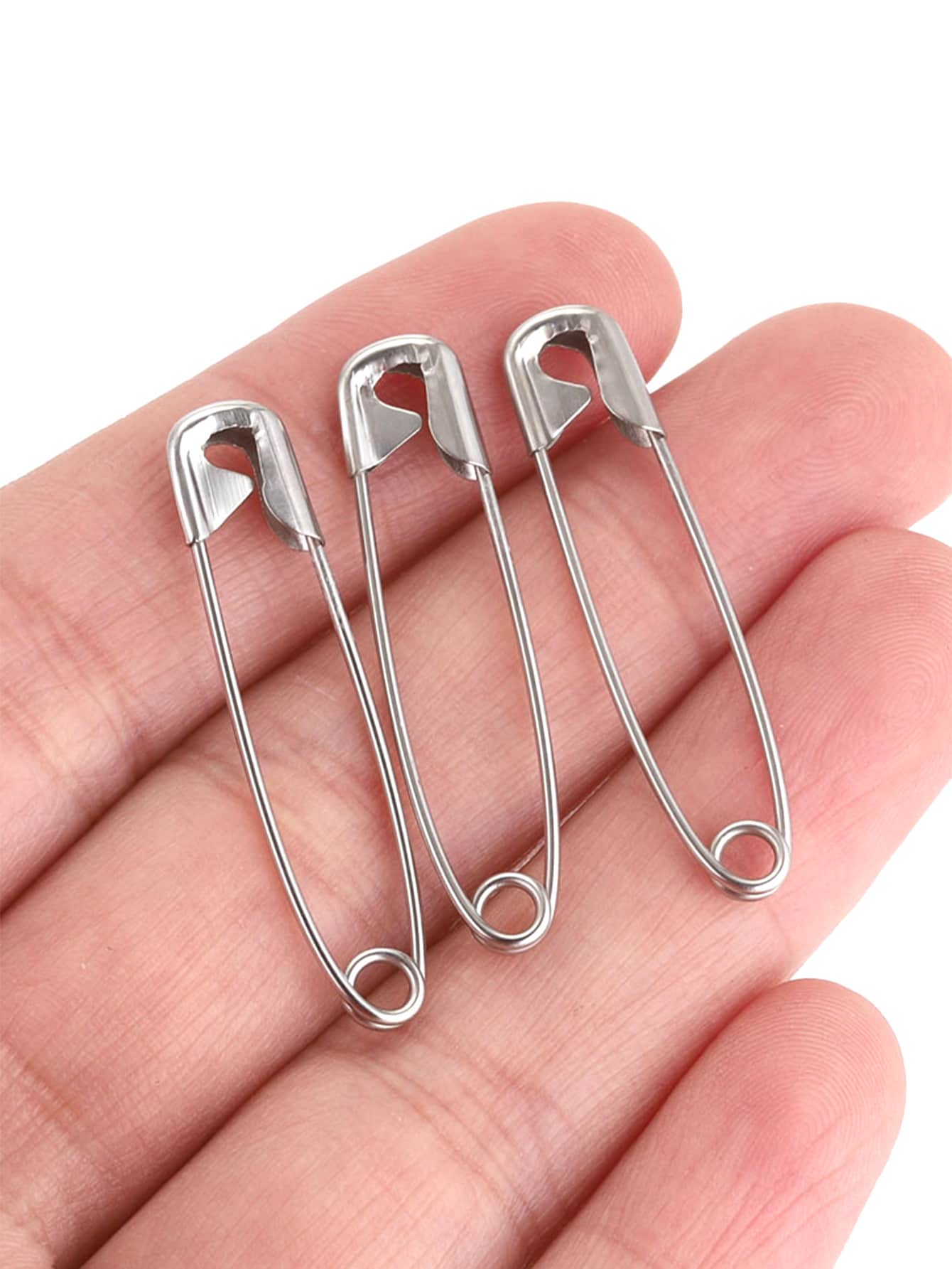 Wholesale 50pcs/batch Stainless Steel Clothes Safety Pins With Clip