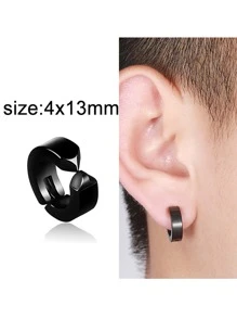 Bộ 6 Thép Không Gỉ Nam Chụp Tai Bông Tai Nữ Phong Cách Đơn Giản Không Xỏ Lỗ Bé Trai Bộ Bông Tai Trang Sức Quà Tặng - màu đen - Xem 3