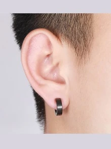 Bộ 6 Thép Không Gỉ Nam Chụp Tai Bông Tai Nữ Phong Cách Đơn Giản Không Xỏ Lỗ Bé Trai Bộ Bông Tai Trang Sức Quà Tặng - màu đen - Xem 4