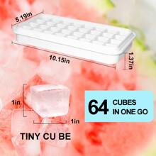 Ice Cube Tray For Freezer, Ice Bucket With Lid & Ice Scoop, Press Style Ice Cube Maker With 2 Layers, 1 Ice Scoop And 1 Press Plate, Blue Color - Blue - View 5