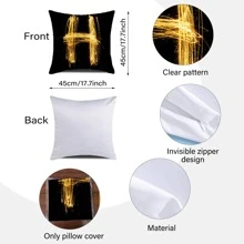 1 Miếng Đồ họa Chữ cái Vỏ đệm không cần chất độn - Vàng - Xem 7