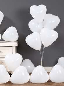 10 cái 10-inch Hình trái tim Trắng Bóng bay - trắng - Xem 1