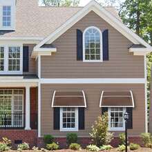 40" x 29" Door Window Awning Exterior,Front Door Patio Canopy with Board and Holder,Entry Door Patio Awning Eaves Canopy, Front Door Overhang Awning for Sun Shutter, UV, Rain and Snow Protection - trắng - Xem 4